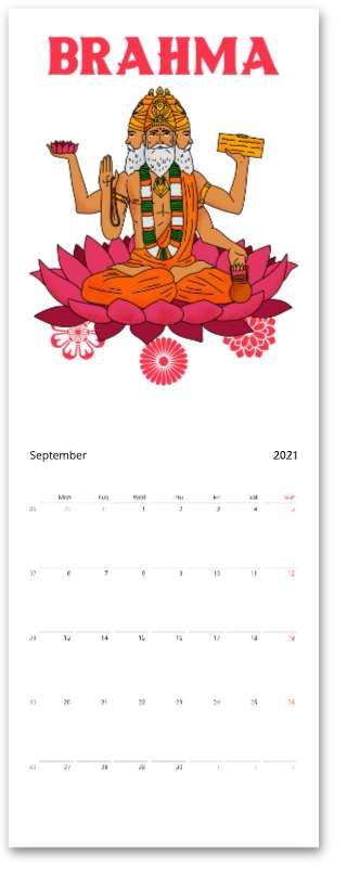 Hindu Gods Wall calendars - Myparamatma