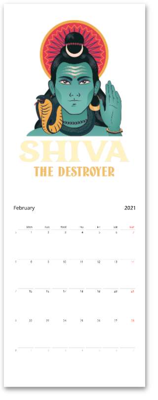 Hindu Gods Wall calendars - Myparamatma