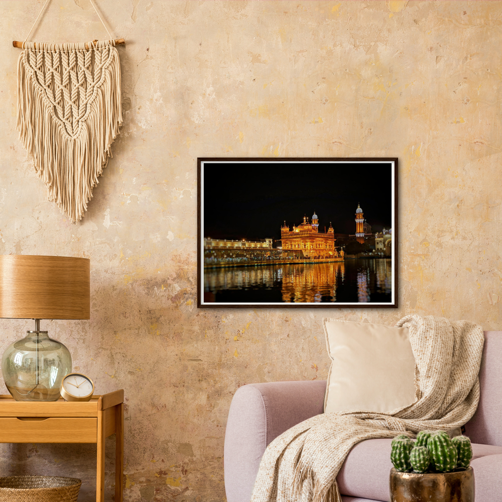 Harmandir Sahib Amritsar Archival Matte Wooden Framed Poster, Poster, Acrylic, Hangers, wood print - Myparamatma