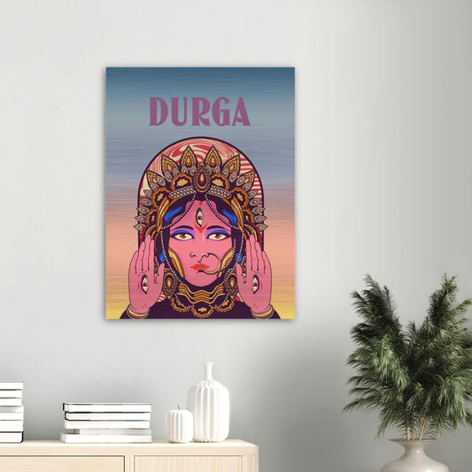 Durga Mata Brushed Aluminum Print, Poster, Canvas - Myparamatma