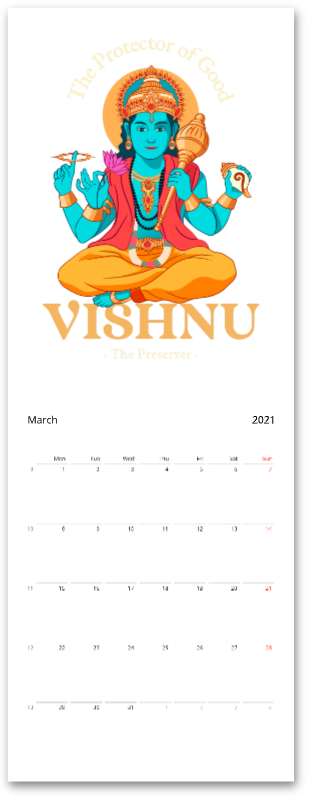 Hindu Gods Wall calendars - Myparamatma