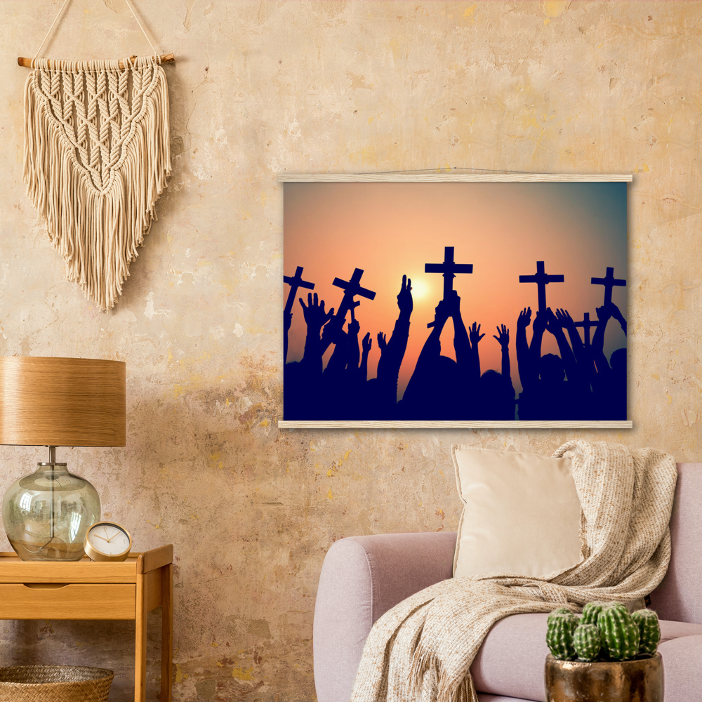 Cross Christianity Christ Jesus Matte Paper Poster & Hanger - Myparamatma