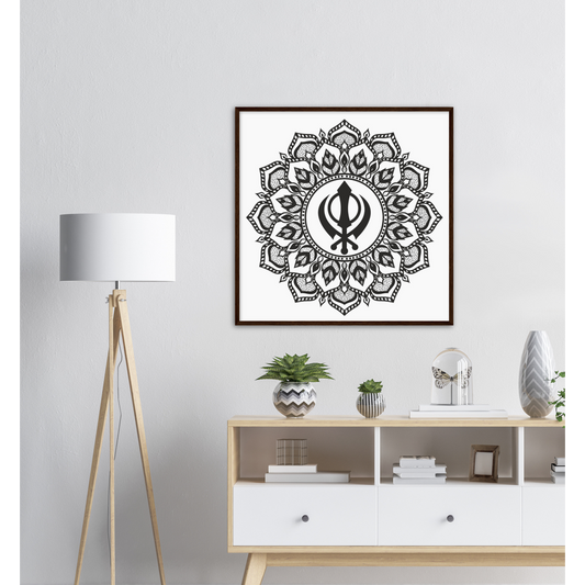 Khanda Sahib Matte Paper Wooden Framed Poster - Myparamatma