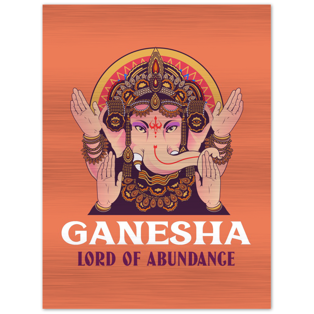 Ganesha Hindu Wall Art Brushed Aluminum Print - Myparamatma