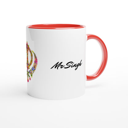 Khanda Sahib with last name White 11oz Ceramic Mug with Color Inside