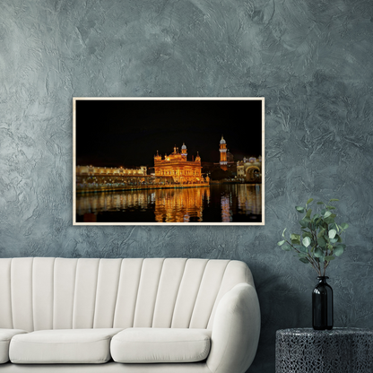 Harmandir Sahib Amritsar Archival Matte Wooden Framed Poster, Poster, Acrylic, Hangers, wood print - Myparamatma