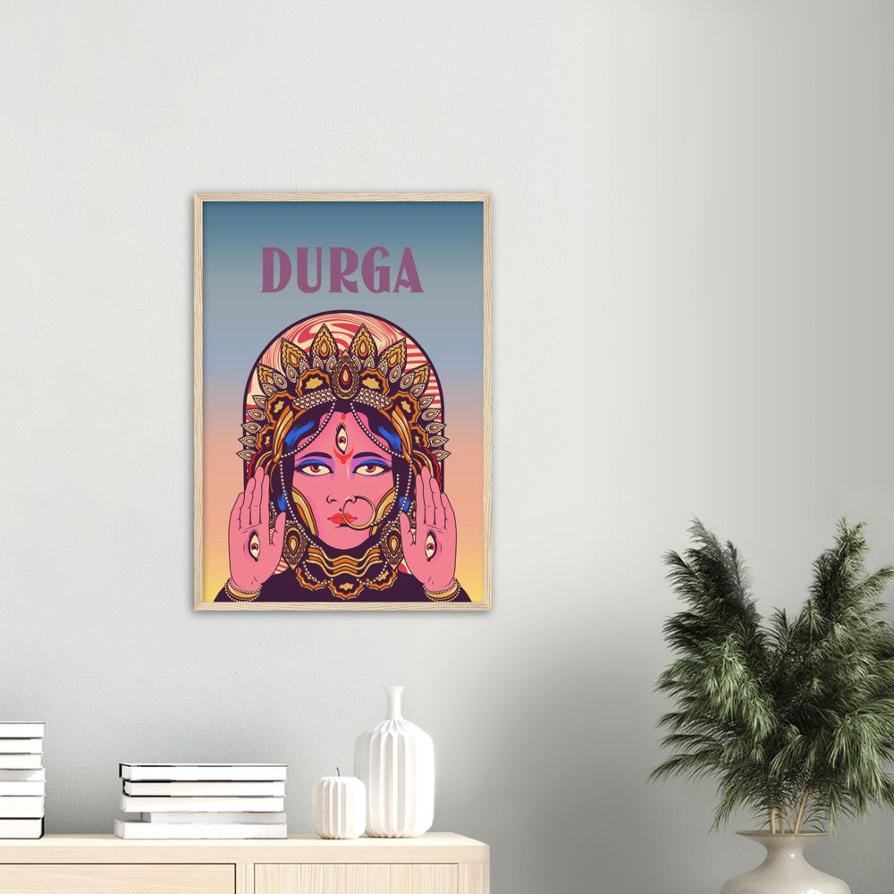 Durga Mata Brushed Aluminum Print, Poster, Canvas - Myparamatma