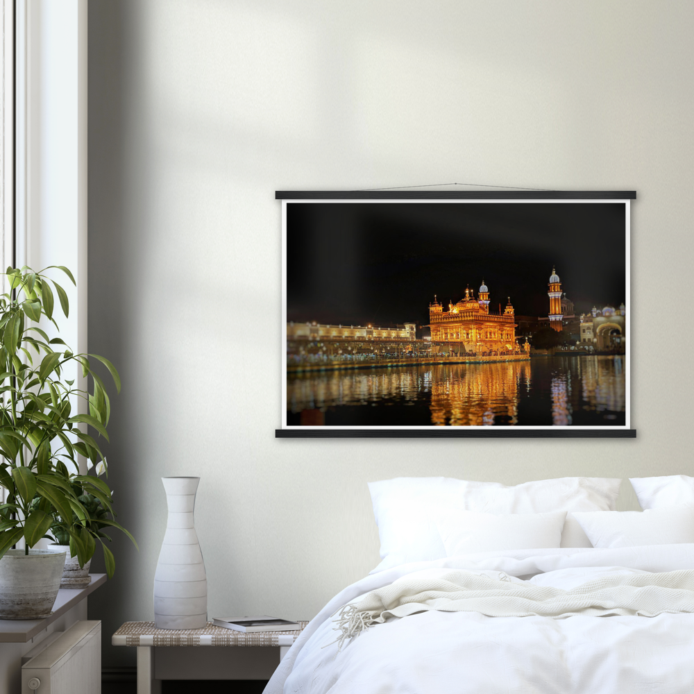 Harmandir Sahib Amritsar Archival Matte Wooden Framed Poster, Poster, Acrylic, Hangers, wood print - Myparamatma