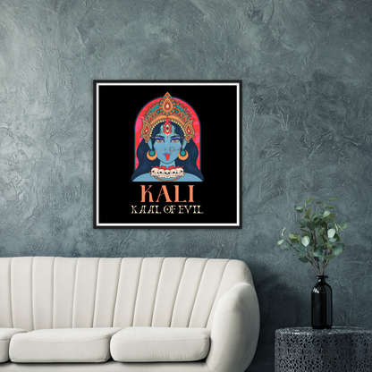 Kali Ma Kaal of Evil Premium Matte Paper Wooden Framed Poster - Myparamatma