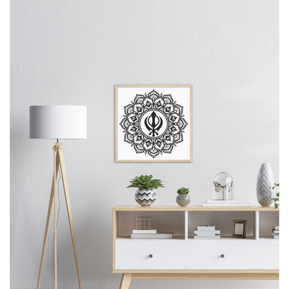 Khanda Sahib Matte Paper Wooden Framed Poster - Myparamatma