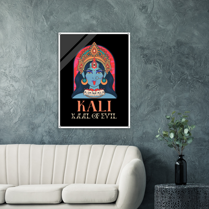 Kali Ma Kaal of Evil Premium Matte Paper Wooden Framed Poster - Myparamatma