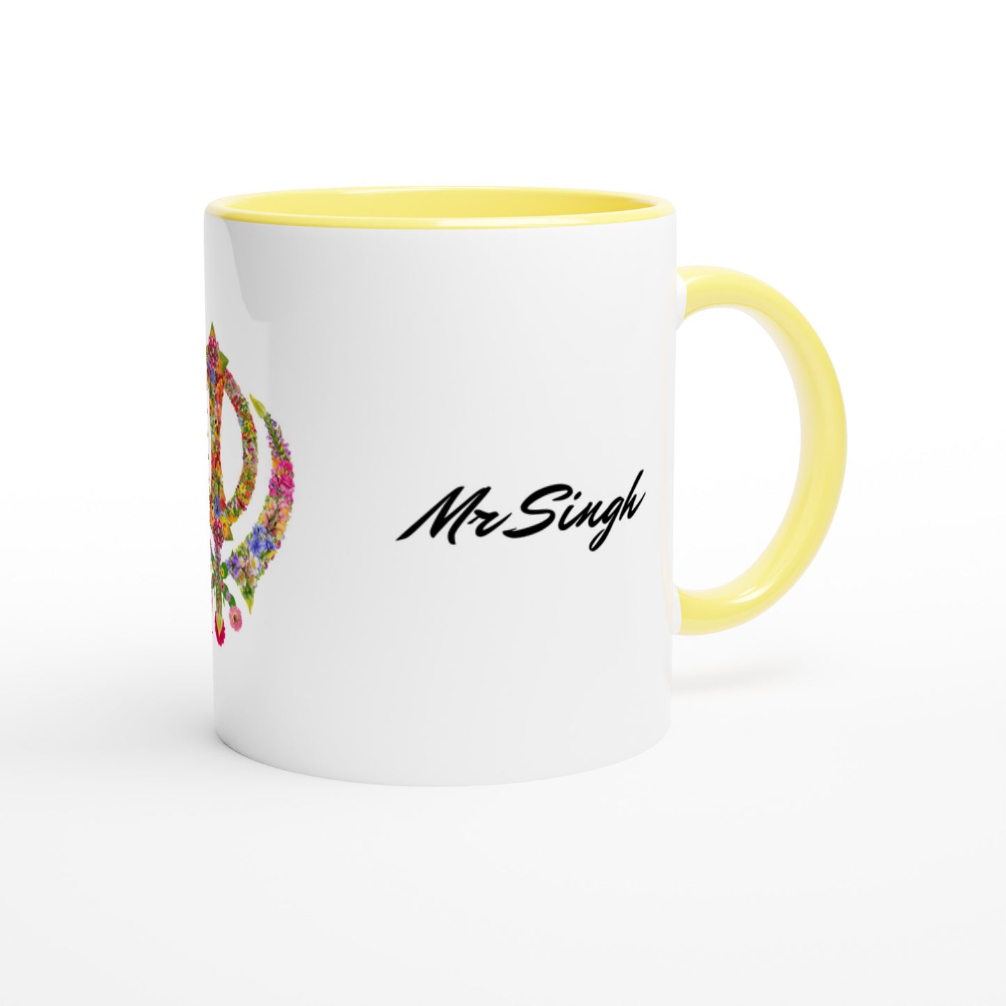 Khanda Sahib with last name White 11oz Ceramic Mug with Color Inside