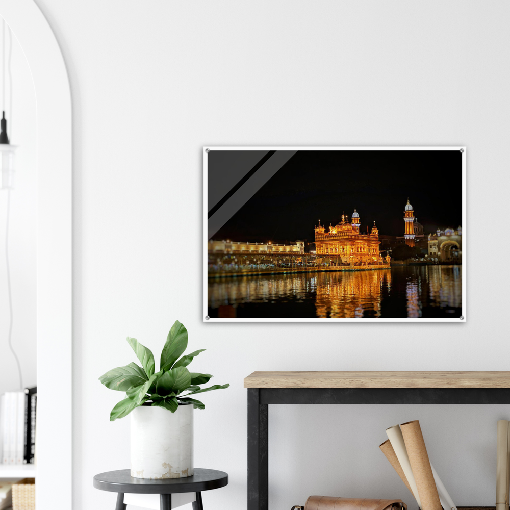 Harmandir Sahib Amritsar Archival Matte Wooden Framed Poster, Poster, Acrylic, Hangers, wood print - Myparamatma