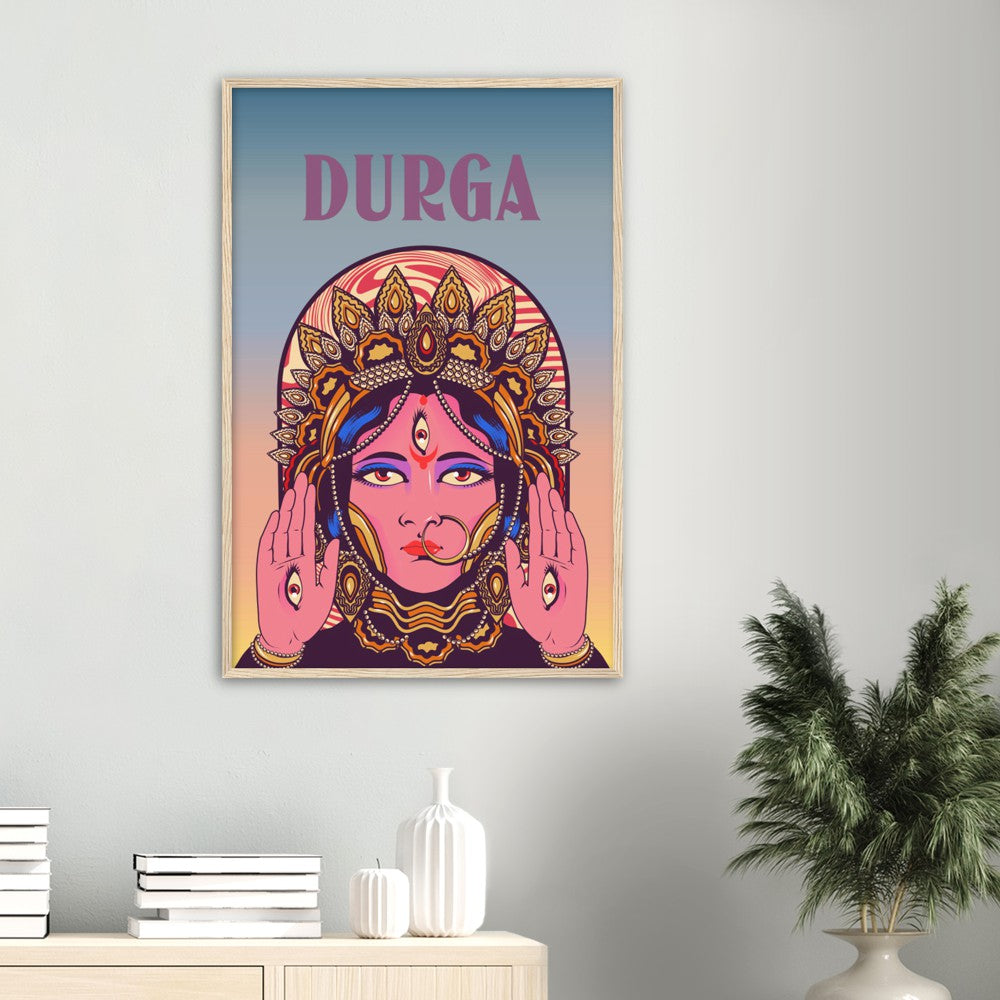 Durga Mata Brushed Aluminum Print, Poster, Canvas - Myparamatma