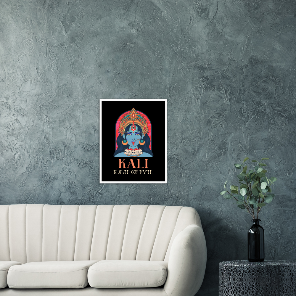 Kali Ma Kaal of Evil Premium Matte Paper Wooden Framed Poster - Myparamatma