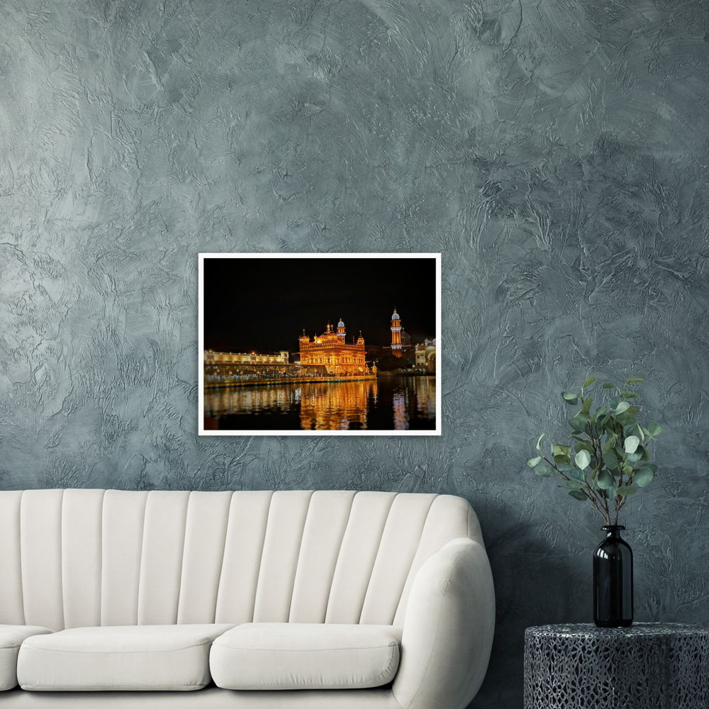 Harmandir Sahib Amritsar Archival Matte Wooden Framed Poster, Poster, Acrylic, Hangers, wood print - Myparamatma