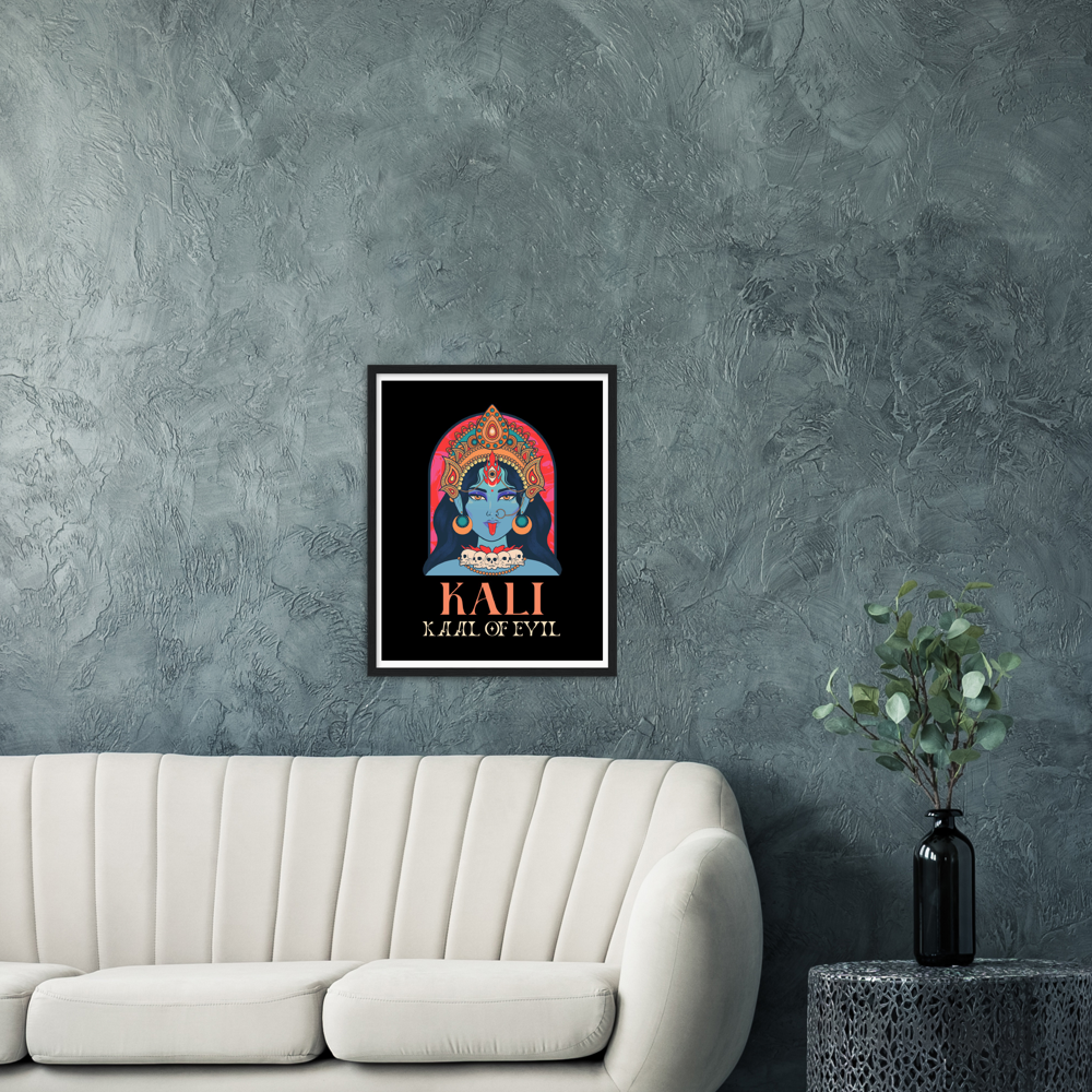 Kali Ma Kaal of Evil Premium Matte Paper Wooden Framed Poster - Myparamatma