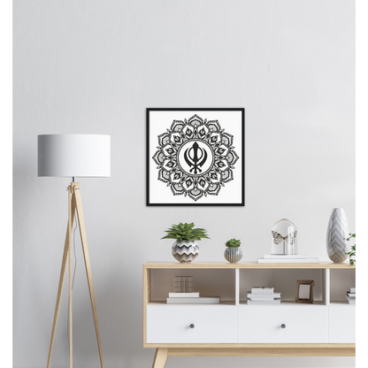 Khanda Sahib Matte Paper Wooden Framed Poster - Myparamatma