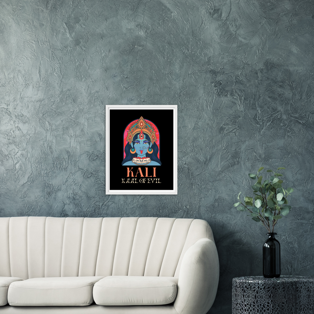 Kali Ma Kaal of Evil Premium Matte Paper Wooden Framed Poster - Myparamatma