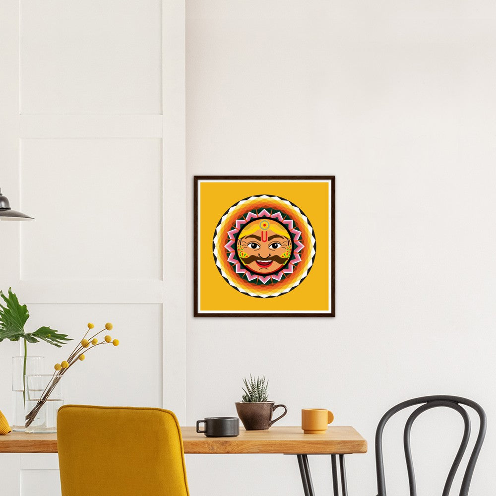 Happy Onam Harvest season King Mahabali returns Semi-Glossy Paper Wooden Framed Poster - Myparamatma