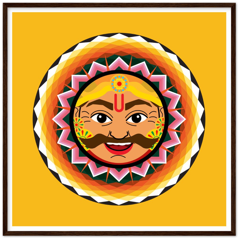 Happy Onam Harvest season King Mahabali returns Semi-Glossy Paper Wooden Framed Poster - Myparamatma