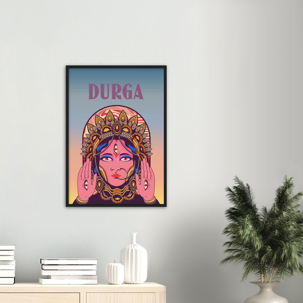 Durga Mata Brushed Aluminum Print, Poster, Canvas - Myparamatma