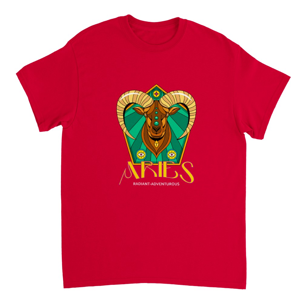 Aries Zodiac Sign Heavyweight Unisex Crewneck T-shirt