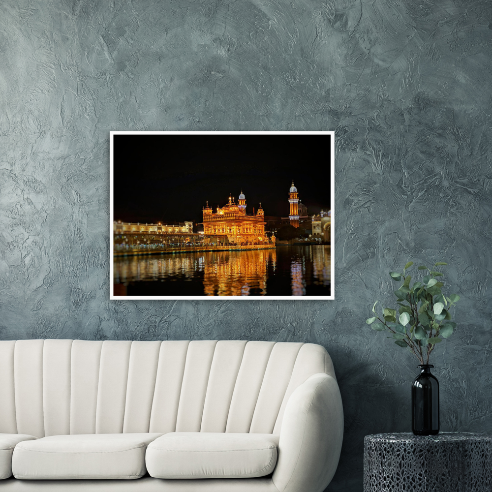 Harmandir Sahib Amritsar Archival Matte Wooden Framed Poster, Poster, Acrylic, Hangers, wood print - Myparamatma