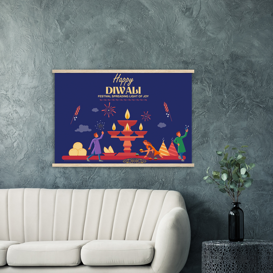 Happy Diwali lights Archival Matte Paper Poster & Hanger - Myparamatma