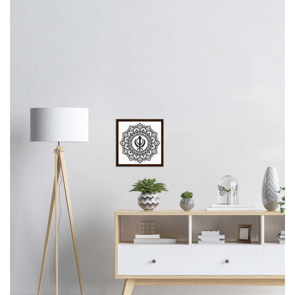 Khanda Sahib Matte Paper Wooden Framed Poster - Myparamatma