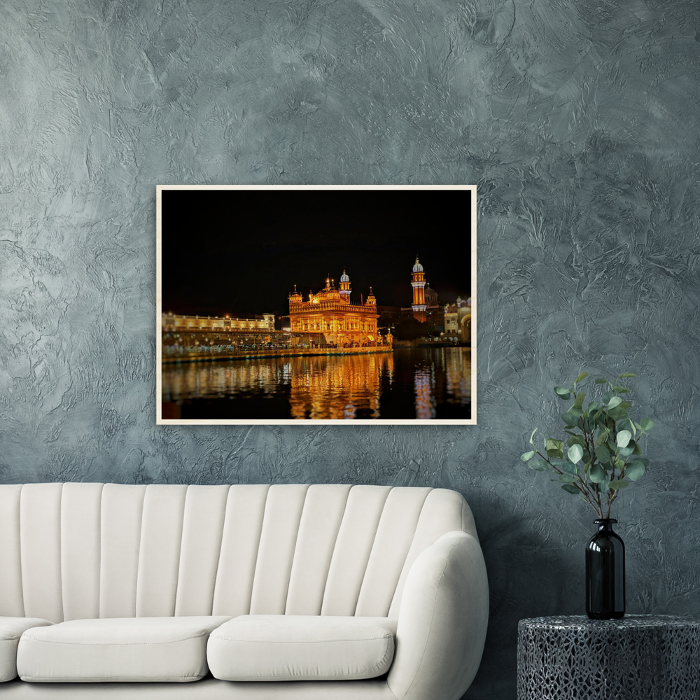 Harmandir Sahib Amritsar Archival Matte Wooden Framed Poster, Poster, Acrylic, Hangers, wood print - Myparamatma