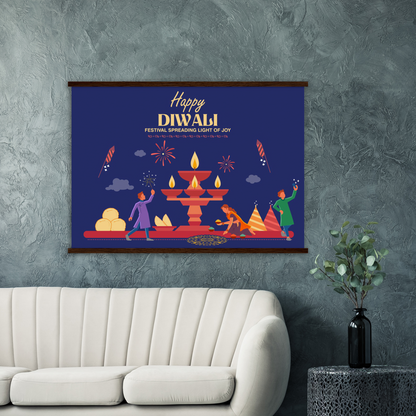 Happy Diwali lights Archival Matte Paper Poster & Hanger - Myparamatma