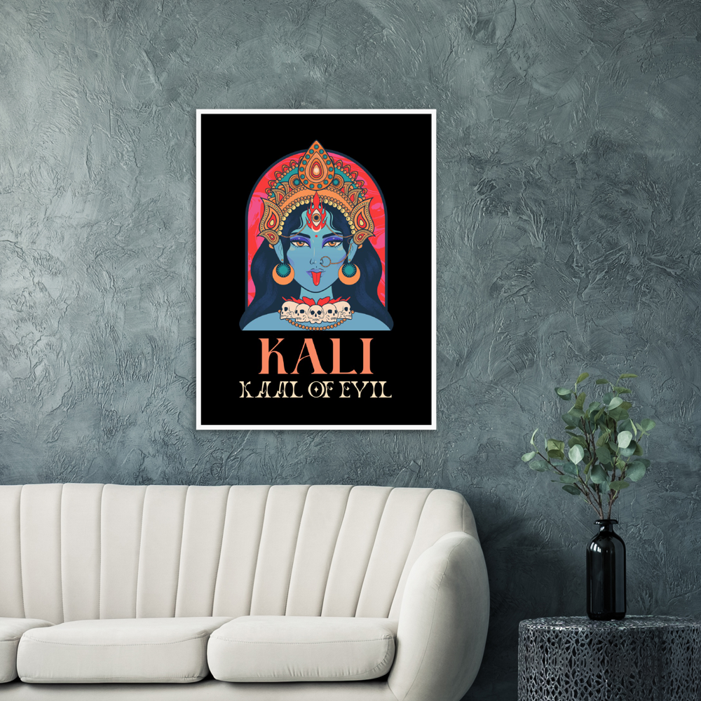 Kali Ma Kaal of Evil Premium Matte Paper Wooden Framed Poster - Myparamatma