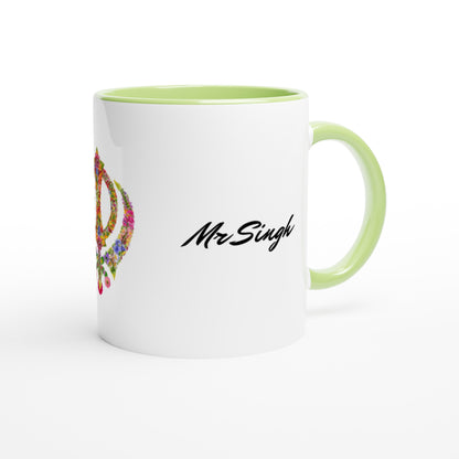 Khanda Sahib with last name White 11oz Ceramic Mug with Color Inside