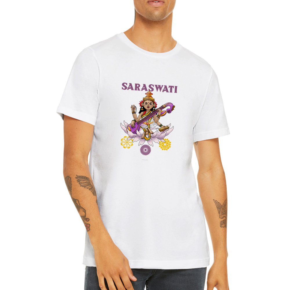 SARASVATI, HINDU GODS, HINDUISM Premium Unisex Crewneck T-shirt - Myparamatma