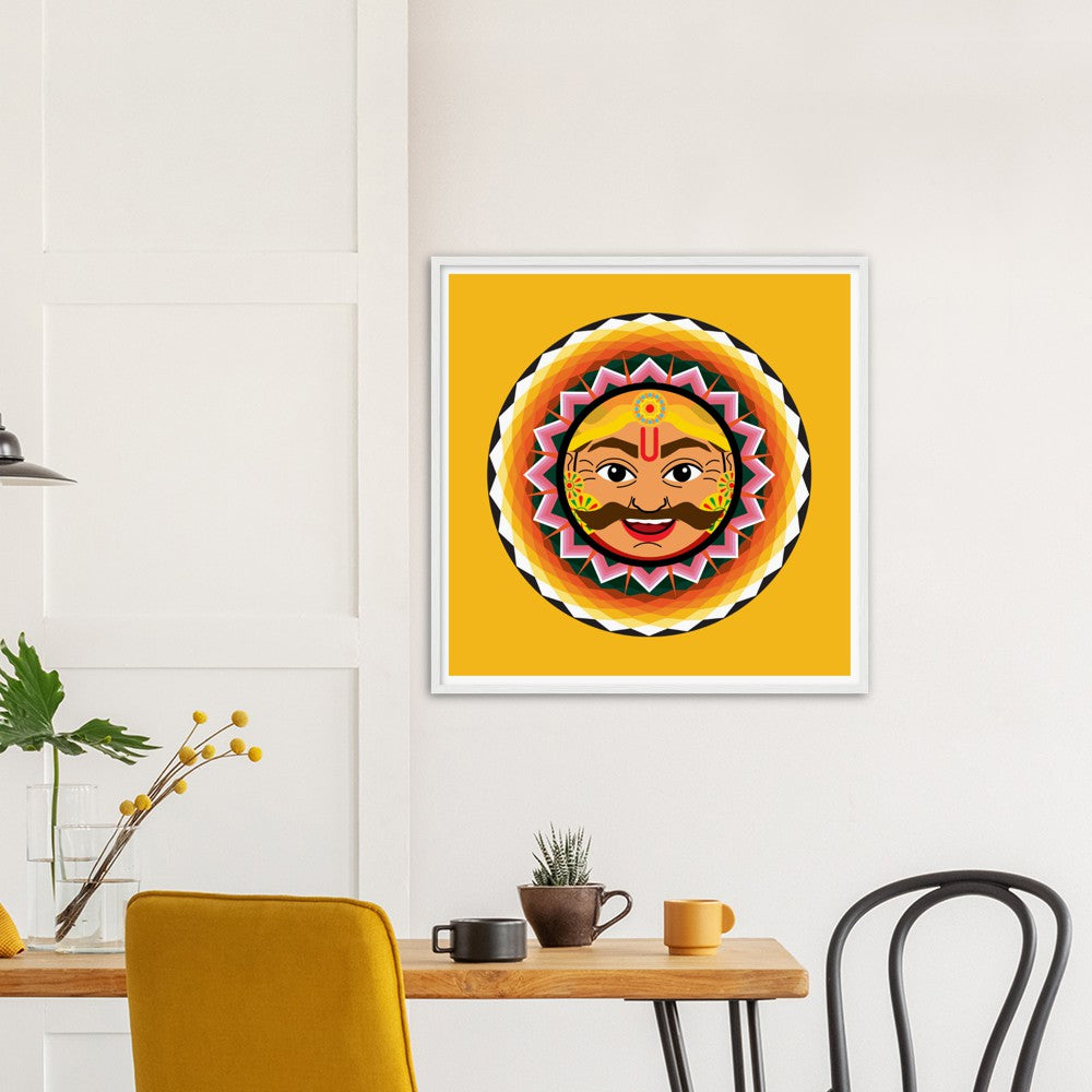 Happy Onam Harvest season King Mahabali returns Semi-Glossy Paper Wooden Framed Poster - Myparamatma