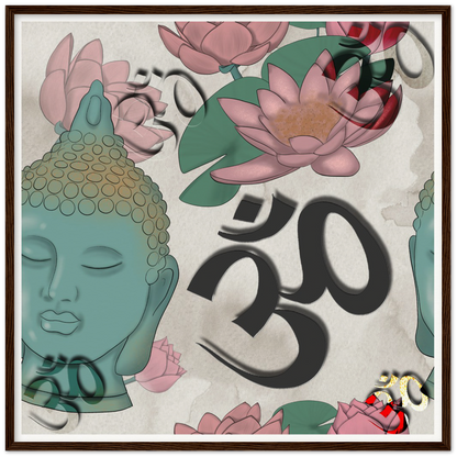 Gautam Buddha and OM Archival Matte Paper Wooden Framed Poster - Myparamatma