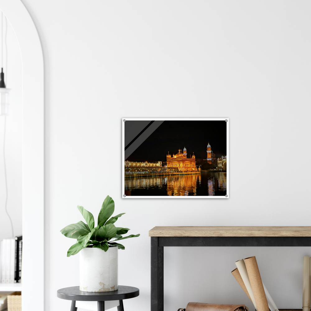 Harmandir Sahib Amritsar Archival Matte Wooden Framed Poster, Poster, Acrylic, Hangers, wood print - Myparamatma