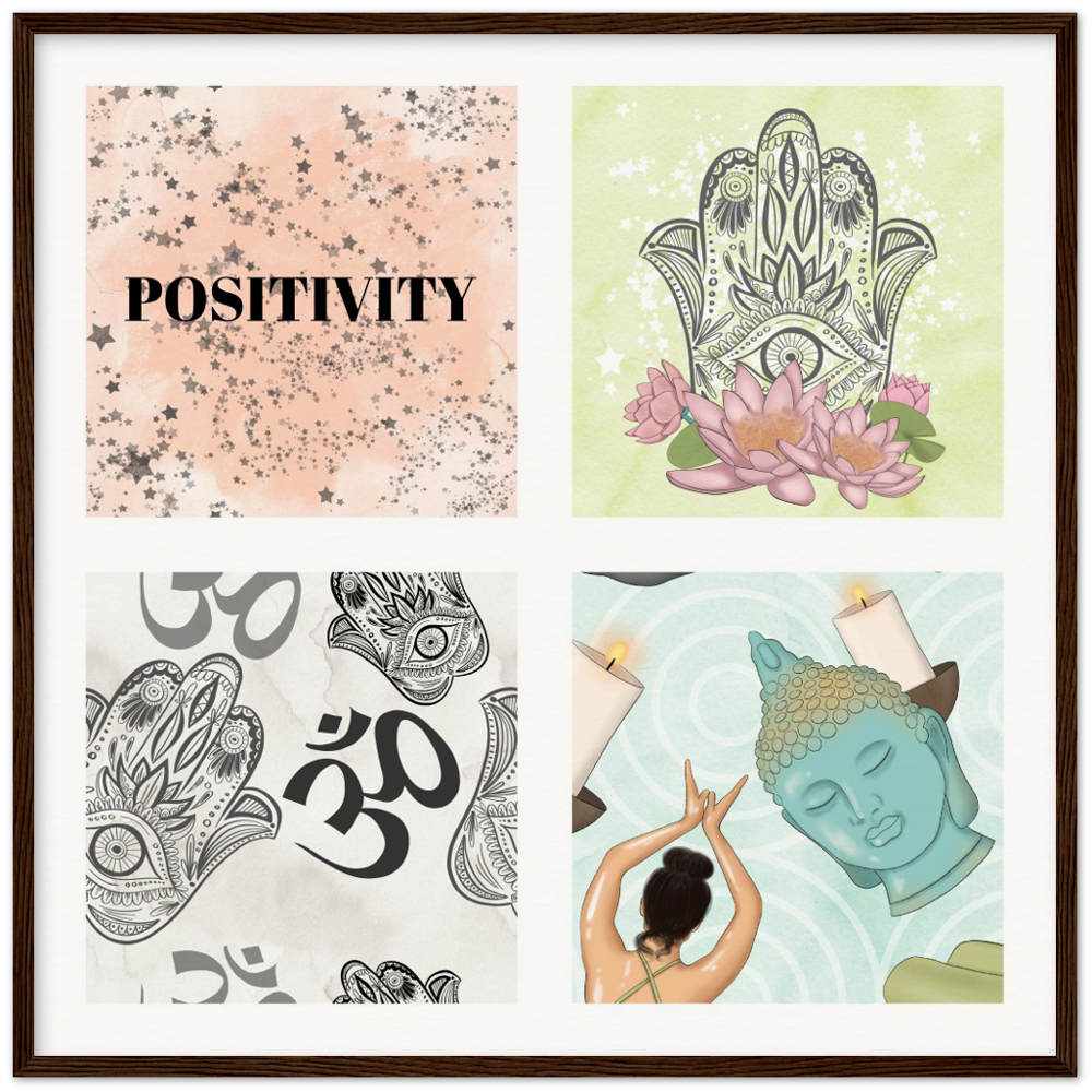 Positive Vibe Yoga Archival Matte Paper Wooden Framed Poster - Myparamatma