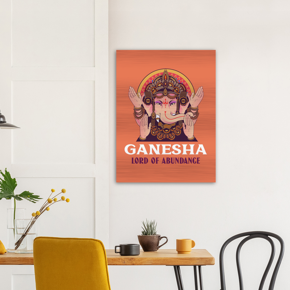 Ganesha Hindu Wall Art Brushed Aluminum Print - Myparamatma