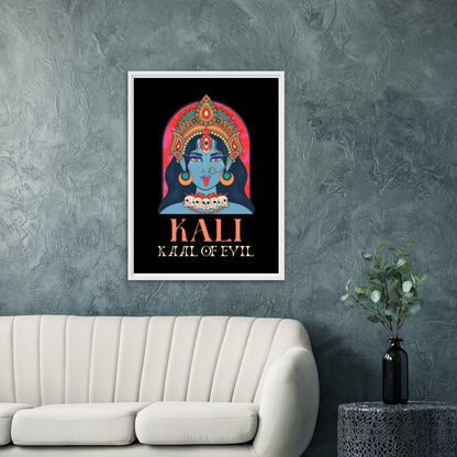 Kali Ma Kaal of Evil Premium Matte Paper Wooden Framed Poster - Myparamatma