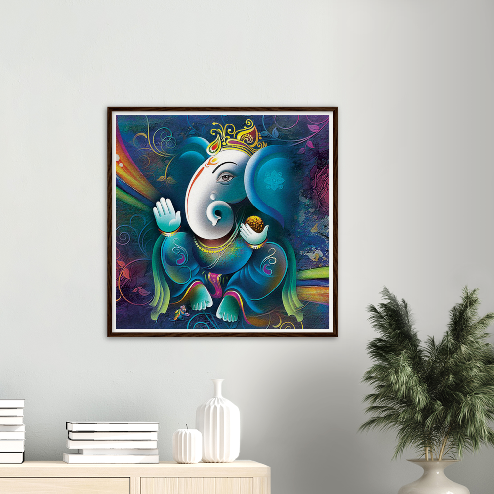 Ganesha Ganesh ji Archival Matte Paper Wooden Framed Poster - Myparamatma