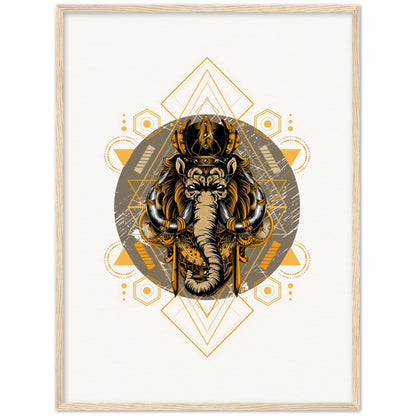 Elephant king Elephant God Hindu Hinduism Archival Matte Paper Wooden Framed Poster - Myparamatma