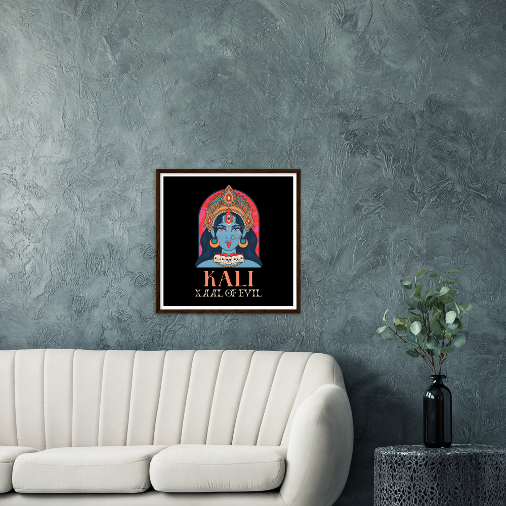 Kali Ma Kaal of Evil Premium Matte Paper Wooden Framed Poster - Myparamatma