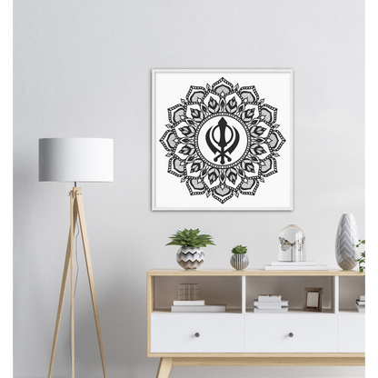 Khanda Sahib Matte Paper Wooden Framed Poster - Myparamatma