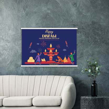 Happy Diwali lights Archival Matte Paper Poster & Hanger - Myparamatma