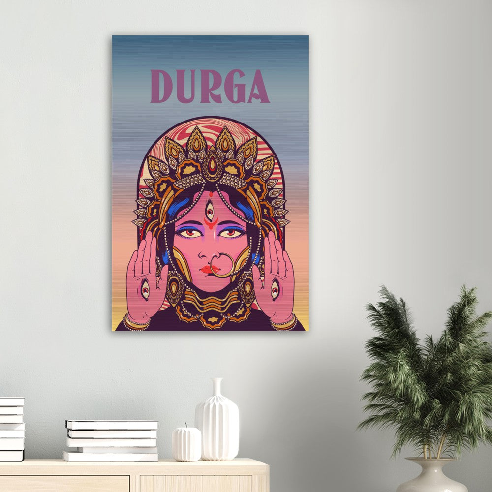 Durga Mata Brushed Aluminum Print, Poster, Canvas - Myparamatma