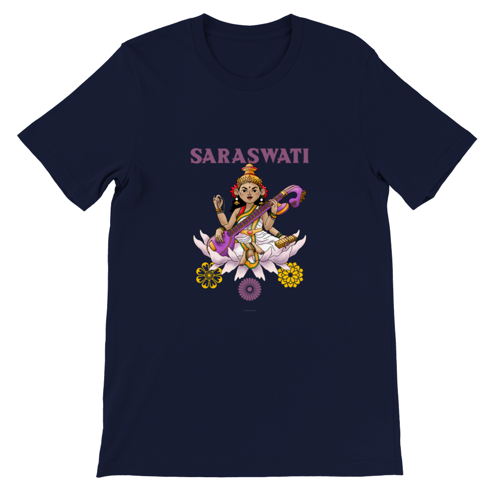 SARASVATI, HINDU GODS, HINDUISM Premium Unisex Crewneck T-shirt - Myparamatma