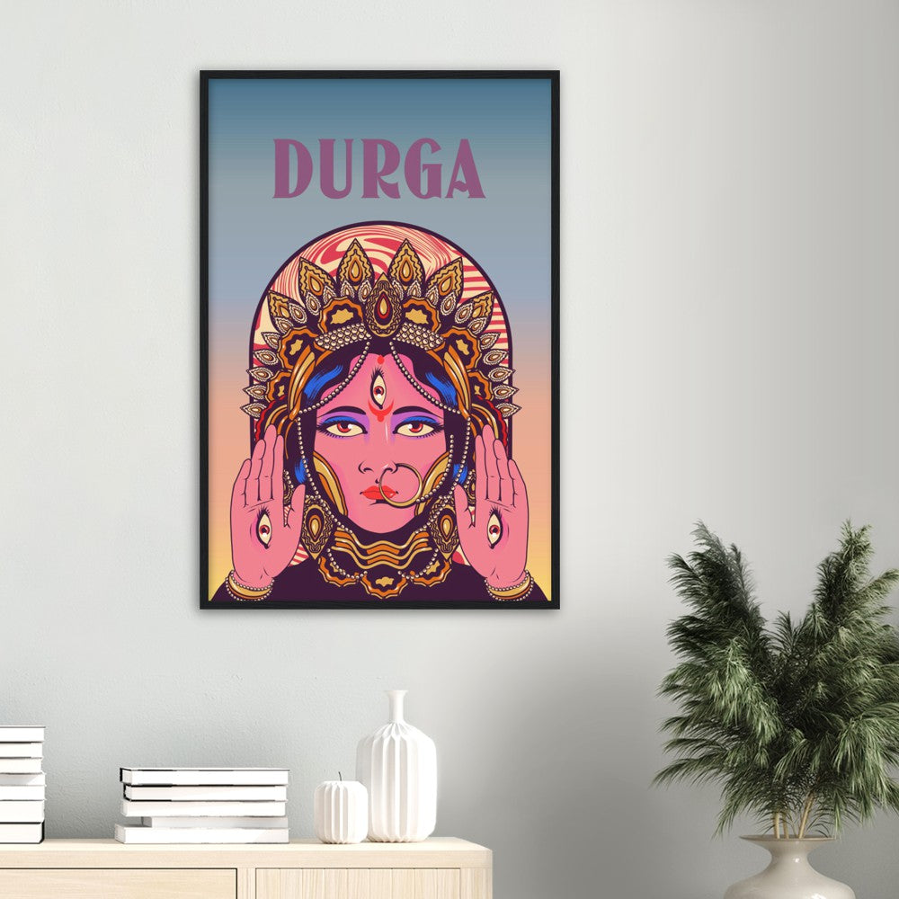 Durga Mata Brushed Aluminum Print, Poster, Canvas - Myparamatma