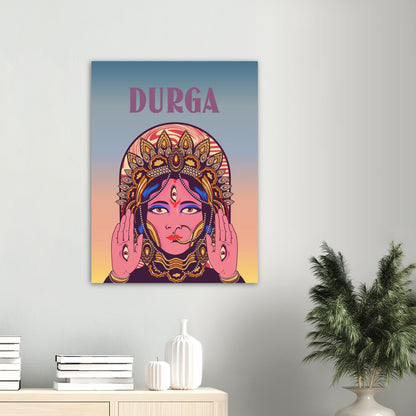 Durga Mata Brushed Aluminum Print, Poster, Canvas - Myparamatma